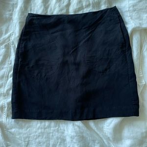 Black linen mini skirt